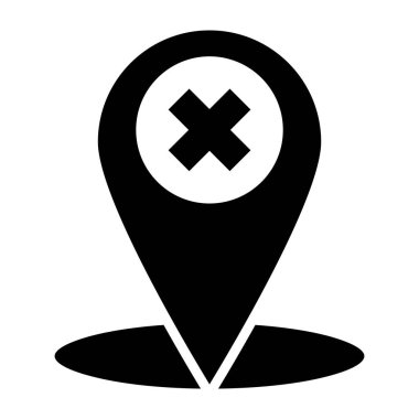 Konum Vektör Simgesi Tasarım Resmini İptal Et