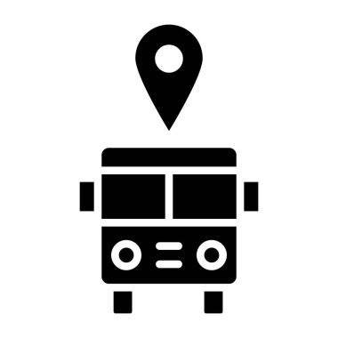 Otobüs İstasyonu Vektör Simgesi Tasarım İllüstrasyonu