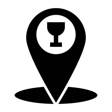 Kafe konumu Vektör Simgesi Tasarım İllüstrasyonu