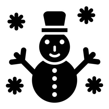 Kardan Adam Vektör Simgesi Tasarım Çizimi