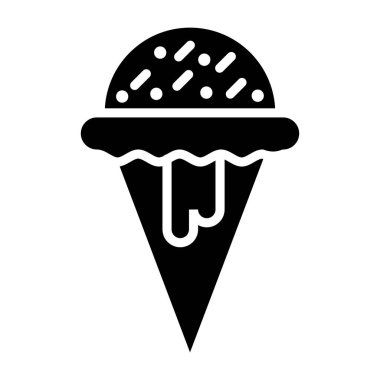 Dondurma Vektör Simgesi Tasarım Çizimi