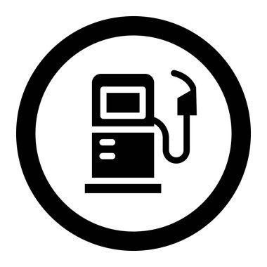 Benzin İstasyonu Vektör Simgesi Tasarım İllüstrasyonu