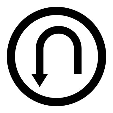 U dönüşü Vektör Simgesi Tasarım Çizimi