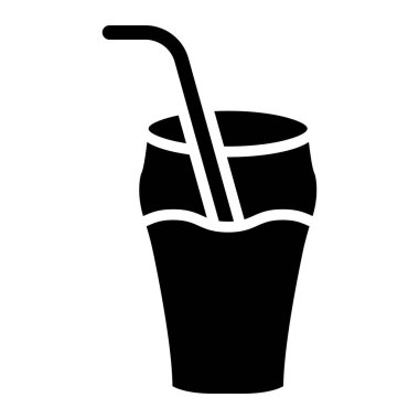 Soğuk içecek Vektör Simgesi Tasarım Çizimi