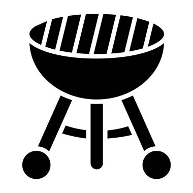Barbekü Izgara Vektör Simgesi Tasarım İllüstrasyonu