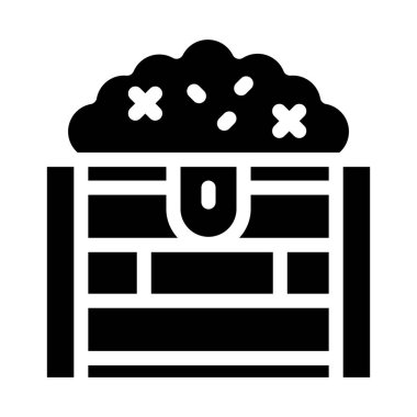 Hazine Vektörü Simgesi Tasarım İllüstrasyonu