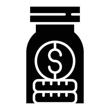 Para kavanozu Vektör Simgesi Tasarım İllüstrasyonu