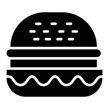 Hamburger Vektör Simgesi Tasarım Çizimi