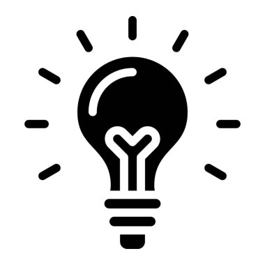 Ampul Vektör Simgesi Tasarım Çizimi