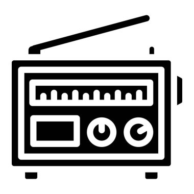 Radyo Vektörü Simgesi Tasarım İllüstrasyonu