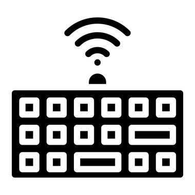 Kablosuz Klavye Vektör Simgesi Tasarım İllüstrasyonu