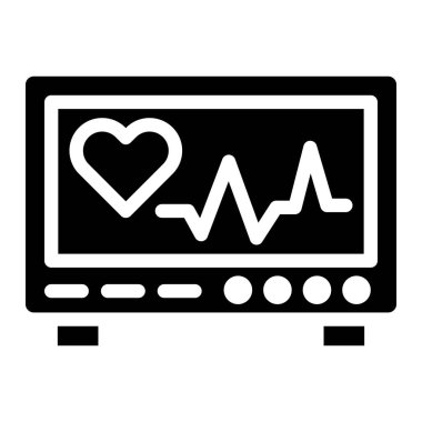 Kardiyogram Vektör Simgesi Tasarım İllüstrasyonu