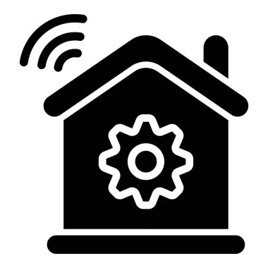 Akıllı Ev Vektörü Simgesi Tasarım İllüstrasyonu