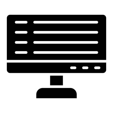 Monitör Vektör Simgesi Tasarım İllüstrasyonu