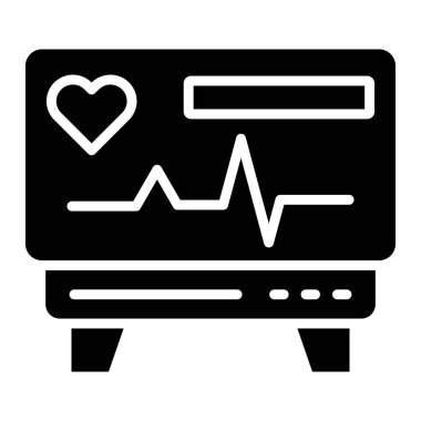 Kalp İzleme Vektörü Simgesi Tasarım İllüstrasyonu