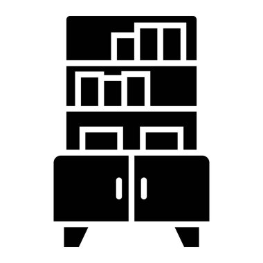 Kitaplık Vektör Simgesi Tasarım İllüstrasyonu