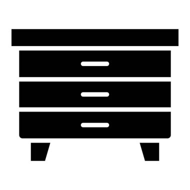 Nightstand Vektör Simgesi Tasarım İllüstrasyonu