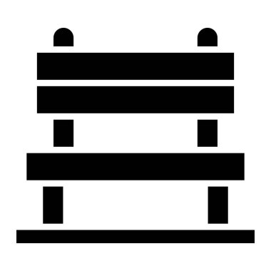 Bench Vektör Simgesi Tasarım İllüstrasyonu