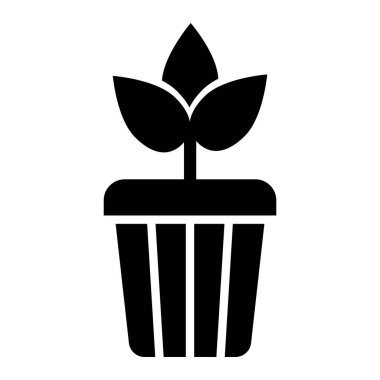 Bitki Ot Vektörü Simgesi Tasarımı Çizimi