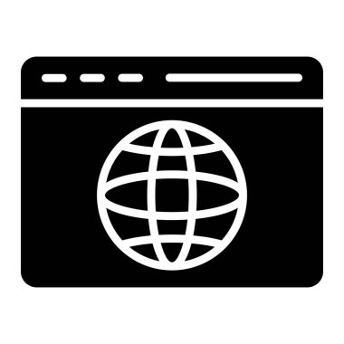 Tarayıcı Vektörü Simgesi Tasarım İllüstrasyonu