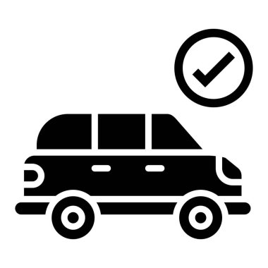 Araba Koruma Vektörü Simgesi Tasarım İllüstrasyonu