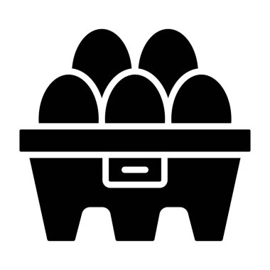 Yumurta Kutusu Vektör Simgesi Tasarım İllüstrasyonu