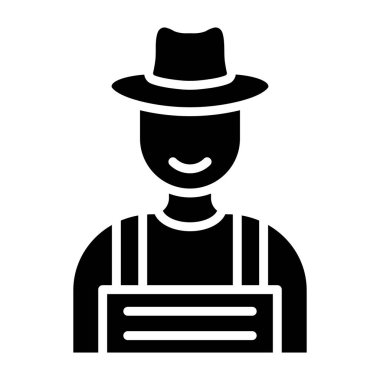 Çiftçi Vektör Simgesi Tasarım İllüstrasyonu