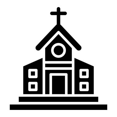 Kilise Vektörü Simgesi Tasarım İllüstrasyonu