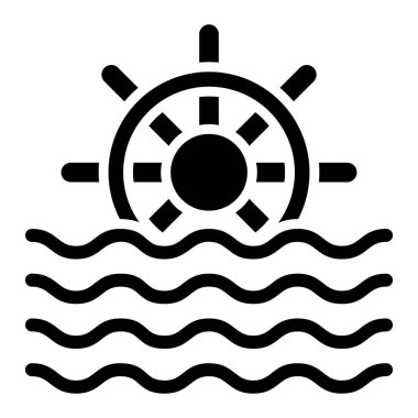 Su Değirmeni Vektör Simgesi Tasarım Çizimi