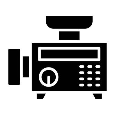 Et Öğütücü Vektör Simgesi Tasarım İllüstrasyonu