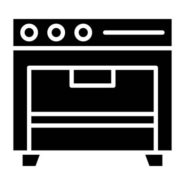 Pişirme Sobası Vektör Simgesi Tasarım İllüstrasyonu