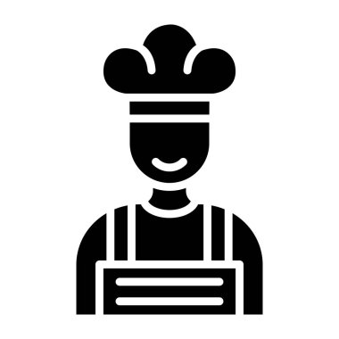 Erkek Şef Vektör Simgesi Tasarım İllüstrasyonu