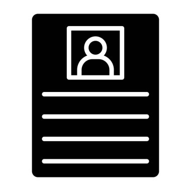 Cv Vektör Simgesi Tasarım İllüstrasyonu