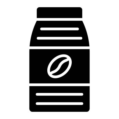 Kahve Paketi Vektör Simgesi Tasarımı Çizimi