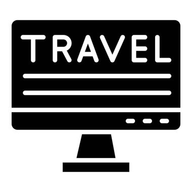 Seyahat Vektörü Simgesi Tasarım Çizimi