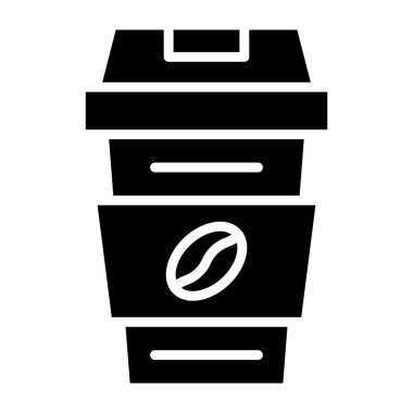 Kahve Vektörü Simgesi Tasarım Çizimi