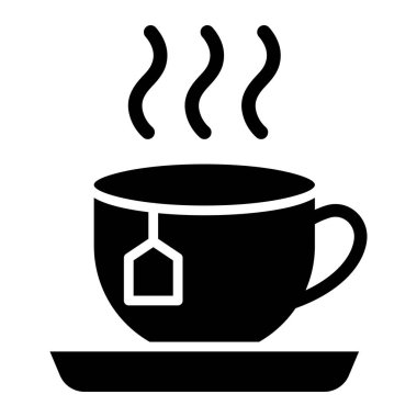 Çay Kadehi Vektör Simgesi Tasarımı