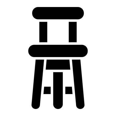 Bar Tabure Vektörü Simgesi Tasarım İllüstrasyonu