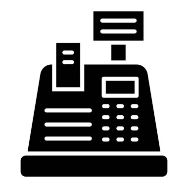 Kasiyer Makine Vektör Simgesi Tasarım İllüstrasyonu