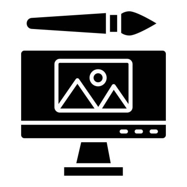 Dijital Sanat Vektörü Simgesi Tasarım İllüstrasyonu