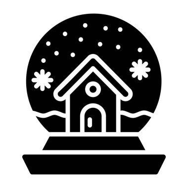 Kar küresi Vektör Simgesi Tasarım Çizimi