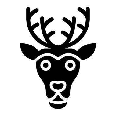 Ren Geyiği Vektör Simgesi Tasarım İllüstrasyonu