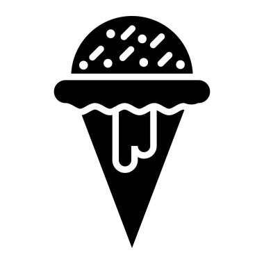 Dondurma Vektör Simgesi Tasarım Çizimi