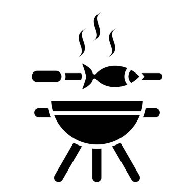 Bbq Vektör Simgesi Tasarım İllüstrasyonu