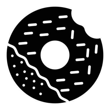 Donut Vektör Simgesi Tasarım Çizimi