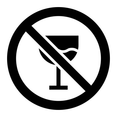 Alkol Yasaklama Vektörü Simge Tasarımı İllüstrasyonu