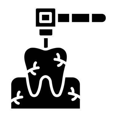 Diş Sondajı Vektör Simgesi Tasarım İllüstrasyonu