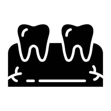 Diş Vektörü Simgesi Tasarımı Çizimi