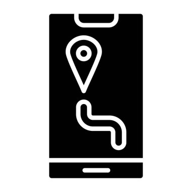 Harita Vektör Simgesi Tasarım Çizimi