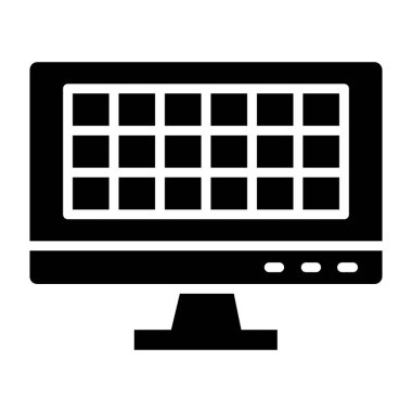 Izgara Vektörü Simgesi Tasarım Çizimi